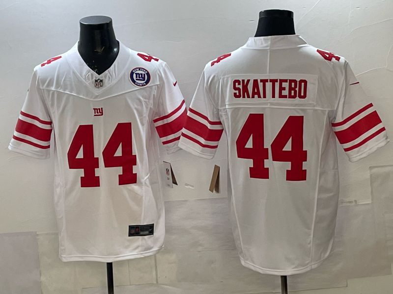Men 2025 Nike New York Giants #44 Skattebo white Limited NFL Jersey style 01
